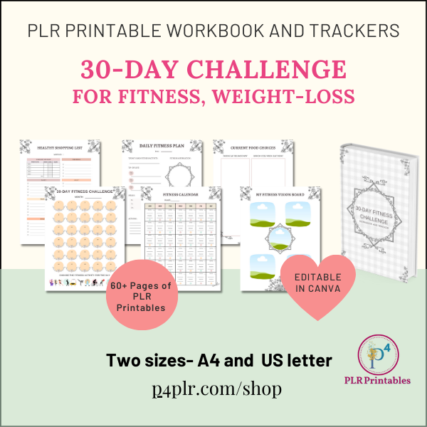 30Day Fitness Challenges PLR For New Year New Habits Bundle- Dee Pawar of P4PLR.com Shop